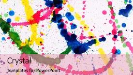  Presentation with paint - Amazing presentation design having colorful splashes of paint as background backdrop and a coral colored foreground