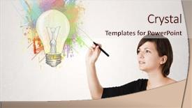  Presentation with bulb brain - Audience pleasing PPT theme consisting of big window at background wedding backdrop and a gray colored foreground