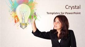  Presentation with bulb brain - Cool new PPT layouts with colorful splashes on white backdrop and a  colored foreground