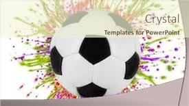  Presentation with splashing - PPT layouts with colorful-splashing-with-soccer-ball background and a cream colored foreground