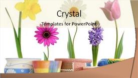  Presentation with ceramic - Colorful slides enhanced with colorful spring flowers in fun backdrop and a blonde colored foreground