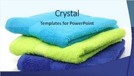  Presentation with bathroom - Slide set consisting of colorful stacked bathroom towels background and a arctic colored foreground