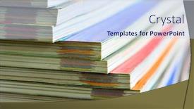  Presentation with magazines - Colorful slides enhanced with colorful stacked magazines backdrop and a sky blue colored foreground