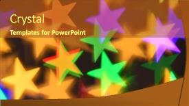  Presentation with illumination - Amazing PPT theme having colorful-stars-illumination-for-holiday backdrop and a tawny brown colored foreground