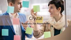  Presentation with god help - Audience pleasing slide deck consisting of colorful stickers on glass panel backdrop and a coral colored foreground