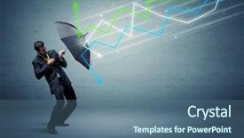  Presentation with stock market - PPT layouts consisting of colorful stock market arrows background and a ocean colored foreground