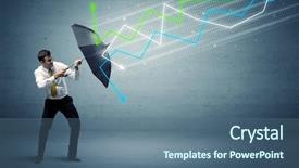  Presentation with stock market - Slide deck featuring colorful stock market arrows background and a ocean colored foreground