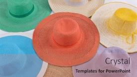  Presentation with straw - Slide set enhanced with colorful-straw-hat-isolated background and a coral colored foreground