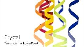  Presentation with streamer - Amazing PPT theme having colorful-streamer-on-white-background backdrop and a  colored foreground