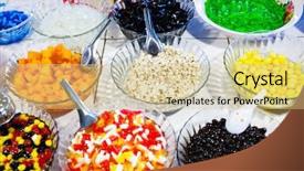  Presentation with thailand food - PPT theme with colorful street food background and a lemonade colored foreground