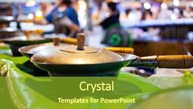  Presentation with thailand food - Slide set enhanced with colorful street food background and a gold colored foreground