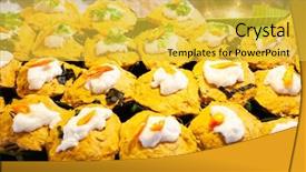  Presentation with food market - Presentation featuring colorful street food background and a yellow colored foreground