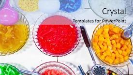  Presentation with market food - Presentation with colorful street food background and a light blue colored foreground