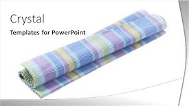  Presentation with woven - Beautiful PPT theme featuring colorful-striped-ribbed-woven-cotton backdrop and a white colored foreground