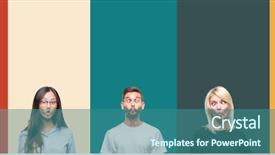  Presentation with fish people - Amazing PPT theme having colorful stripes isolated background making backdrop and a ocean colored foreground