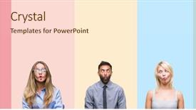  Presentation with fish people - Beautiful PPT theme featuring colorful stripes isolated background making backdrop and a cream colored foreground