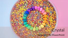  Presentation with sprinkles - Presentation design with colorful sugar sprinkles easter background and a coral colored foreground