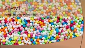  Presentation with sugar - Audience pleasing PPT theme consisting of colorful sugar sprinkles backdrop and a yellow colored foreground