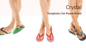  Presentation with feet - Colorful slide set enhanced with colorful summer flip flops backdrop and a lemonade colored foreground