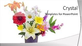  Presentation with colorful flower - Colorful presentation design enhanced with colorful summer flower bouquet backdrop and a white colored foreground