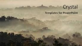  Presentation with indoneisa - PPT theme consisting of colorful sunrise over borobudur temple background and a mint green colored foreground