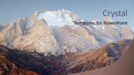  Presentation with sunrise - Colorful presentation theme enhanced with colorful-sunrise-over-marmolada-peak backdrop and a light blue colored foreground