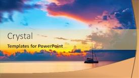  Presentation with maldives - PPT layouts having colorful-sunrise-over-ocean background and a yellow colored foreground