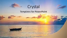  Presentation with maldives - Slide deck consisting of colorful sunrise over ocean background and a light blue colored foreground