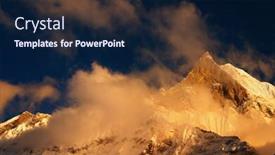  Presentation with himalaya - Theme having colorful-sunset-in-himalaya background and a navy blue colored foreground