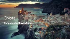  Presentation with nature sunset of colors - Slide deck consisting of colorful-sunset-in-vernazza background and a gray colored foreground