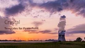  Presentation with nuclear - Theme featuring colorful-sunset-over-antwerp-world background and a lemonade colored foreground