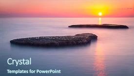  Presentation with calm sea - PPT theme with colorful sunset over sea lebanon background and a ocean colored foreground