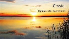  Presentation with water sun - Slide set consisting of colorful sunset over water background and a lemonade colored foreground