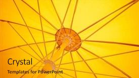  Presentation with sunscreen - Cool new PPT layouts with colorful sunshades - image of a yellow sunscreen backdrop and a light gray colored foreground