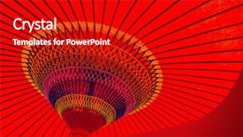  Presentation with umbrella - Presentation having colorful sunshades - japanese red umbrella background and a  colored foreground