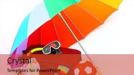  Presentation with destination - Beautiful presentation featuring colorful sunshades - necessary articles for happy holidays backdrop and a red colored foreground