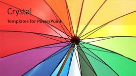  Presentation with umbrella - Amazing theme having colorful sunshades - rainbow colored umbrella backdrop and a red colored foreground