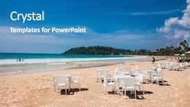  Presentation with sri lanka temples - Beautiful presentation theme featuring colorful sunshades - wonderful sand beach of mirissa backdrop and a teal colored foreground