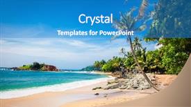  Presentation with sri lanka - Beautiful PPT layouts featuring colorful sunshades - wonderful sand beach of mirissa backdrop and a teal colored foreground