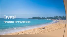  Presentation with sri lanka - Audience pleasing theme consisting of colorful sunshades - wonderful sand beach of unawatuna backdrop and a light blue colored foreground