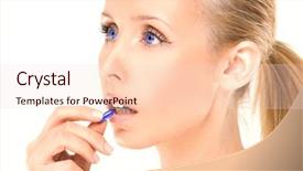  Presentation with woman fighting for her rights - Presentation consisting of colorful swallows - close up of attractive woman background and a lemonade colored foreground