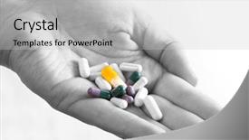  Presentation with black hands - Audience pleasing theme consisting of colorful swallows - drugs over black and white backdrop and a light gray colored foreground