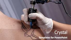  Presentation with swallow - Cool new slides with colorful swallows - tattooist draws swallow backdrop and a violet colored foreground