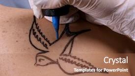  Presentation with swallow - Slide set consisting of colorful swallows - tattooist draws swallow background and a coral colored foreground