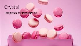  Presentation with sweet - PPT layouts enhanced with colorful-sweet-macarons-or-macaroons background and a lemonade colored foreground