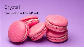  Presentation with sweet - Presentation theme having colorful-sweet-macarons-or-macaroons background and a light blue colored foreground