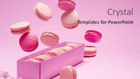  Presentation with sweet - Presentation theme enhanced with colorful-sweet-macarons-or-macaroons background and a lemonade colored foreground