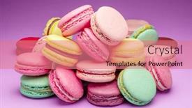  Presentation with sweet - Beautiful presentation design featuring colorful-sweet-macarons-or-macaroons backdrop and a coral colored foreground