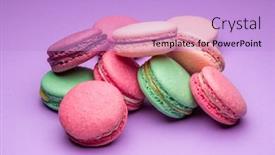  Presentation with sweet - Amazing presentation theme having colorful-sweet-macarons-or-macaroons backdrop and a light blue colored foreground