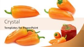  Presentation with snack - Slide set having colorful-sweet-snack-peppers background and a yellow colored foreground